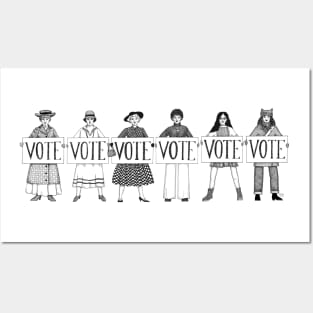 Women Voting Through the Decades Posters and Art